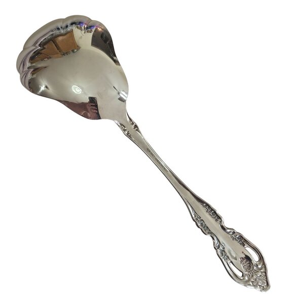 Oneida Silver Brahms Shell Casserole Spoon silverplate 1980s vtg serving flatwar - Picture 6 of 8